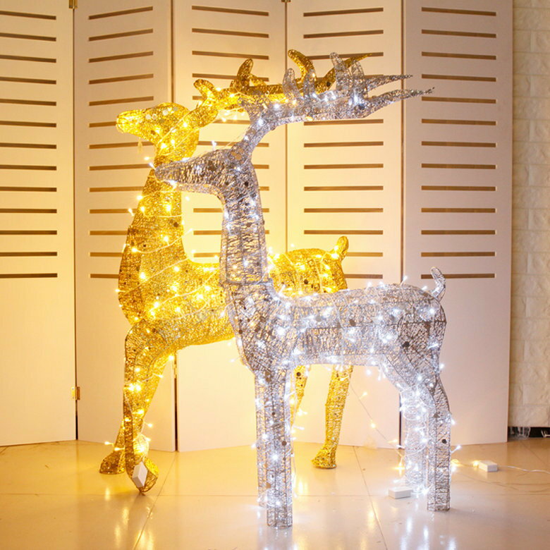 聖誕14x18cm白色透明亞克力聖誕麋鹿 聖誕樹裝飾品