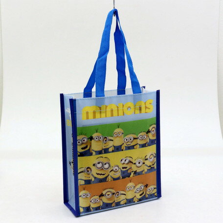 小小兵排排站手提袋藍 日貨 購物袋 環保袋 MINION 正版授權 J00011388