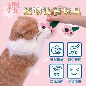 『台灣x現貨秒出』櫻花造型寵物潔牙玩具 蟲癭果 貓玩具 寵物玩具 貓咪玩具 木天蓼玩具