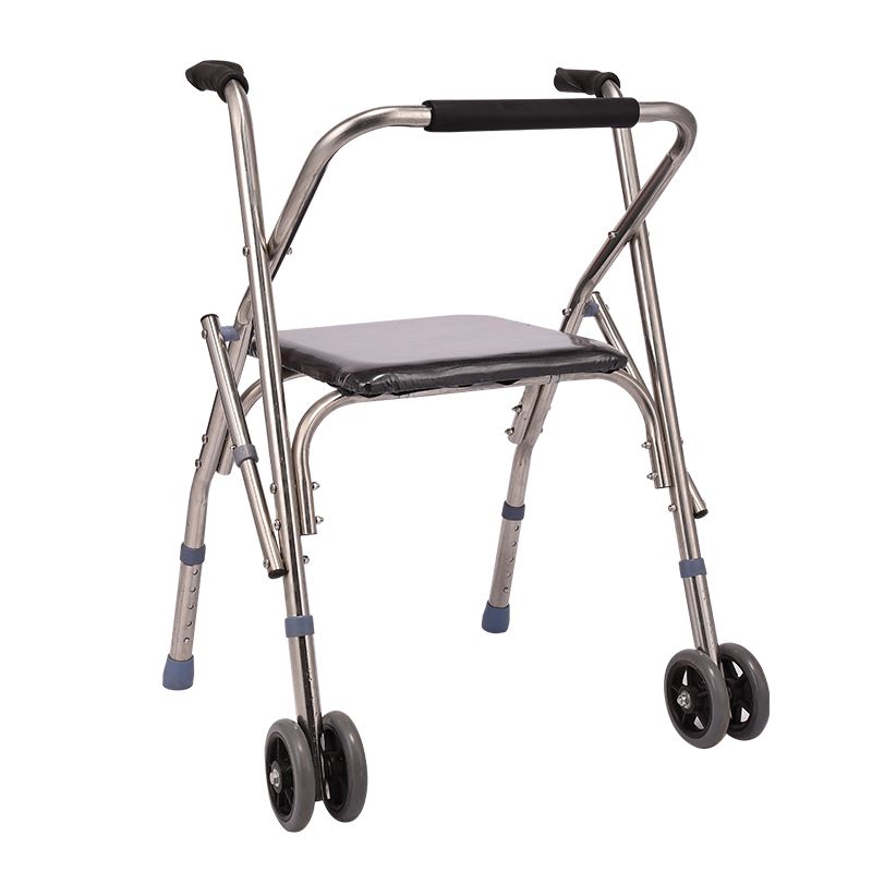 助行器加粗加厚老年人助行器帶輪帶坐老人學步車殘疾人助步器手推車