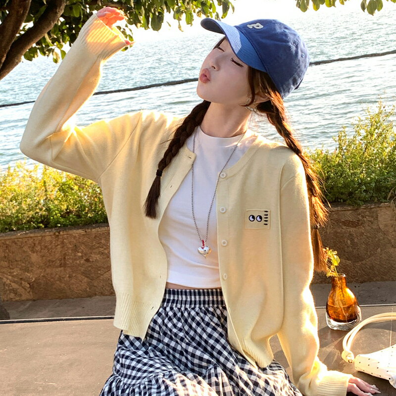 【巴黎精品】現貨+預購 法式針織外套寬鬆上衣針織衫毛衣大碼百搭休閒女裝-韓系多巴胺女外套4色a1lg27