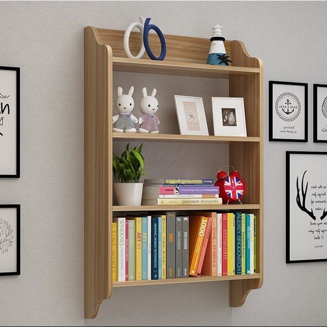 壁掛置物架 墻上置物架書架隔板吊櫃臥室書櫃壁掛書架客廳創意簡約現代壁櫃-快速出貨