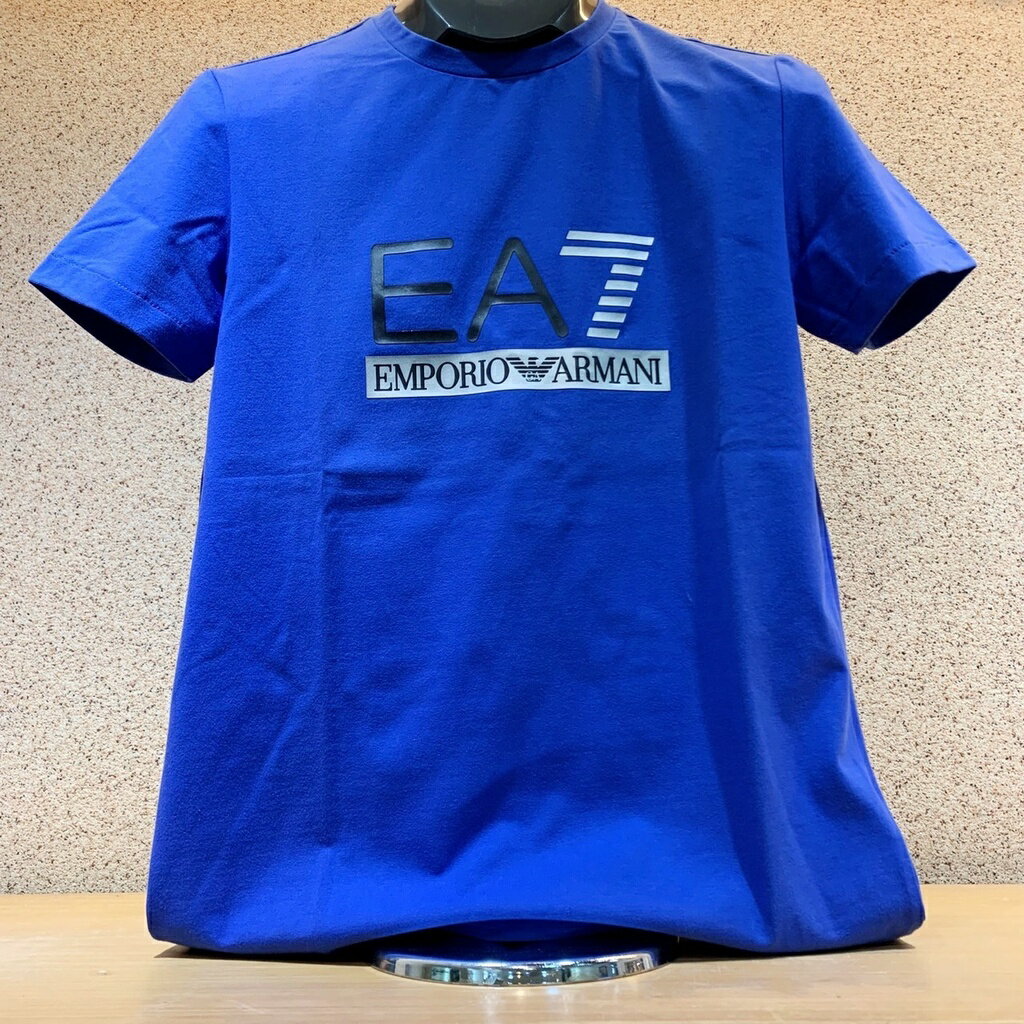 (Little bee小蜜蜂精品)EMPORIO ARMANI EA7藍底短T-Shirt(零碼款式)(S)
