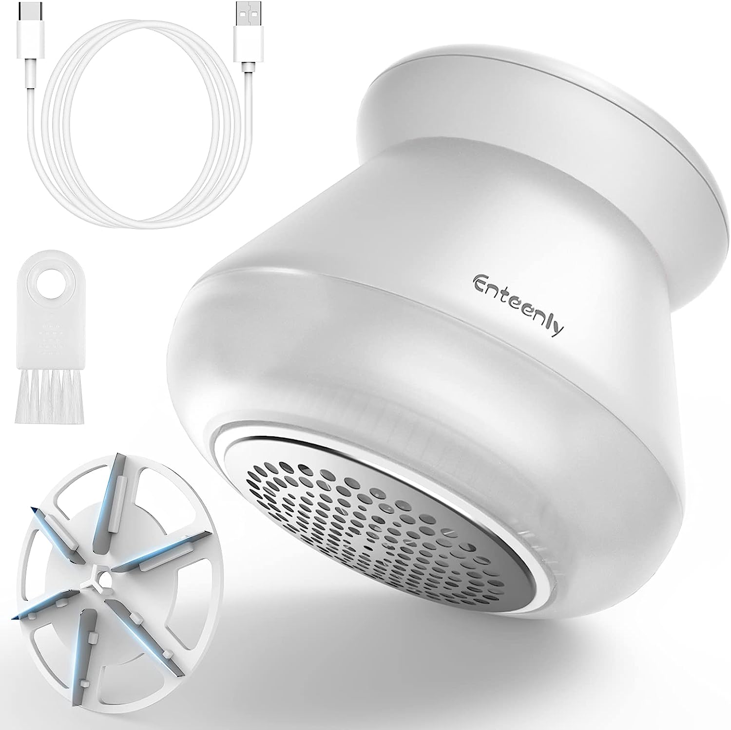 【日本代購】Enteenly 除毛球機 6刀片 充電式 ‎‎DSHJ-S-2002 白色