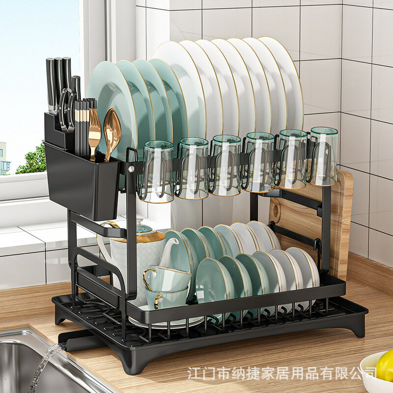 廚房置物架碗碟碗盤收納架瀝水架家用多功能放碗架碗筷水杯收納架