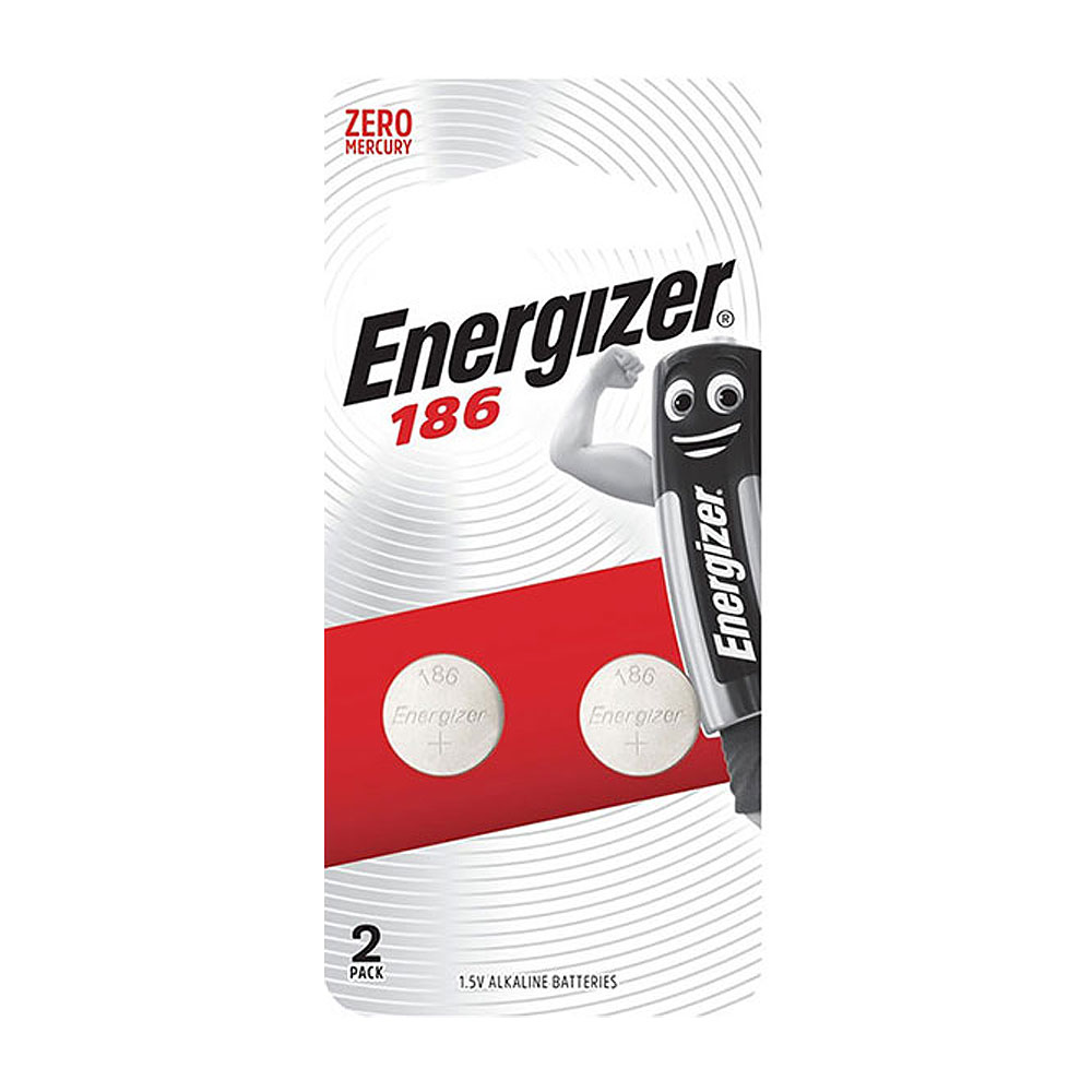 【Energizer 勁量】鈕扣型186鹼性電池 2顆 吊卡裝(1.5V鈕扣電池LR43 D186)