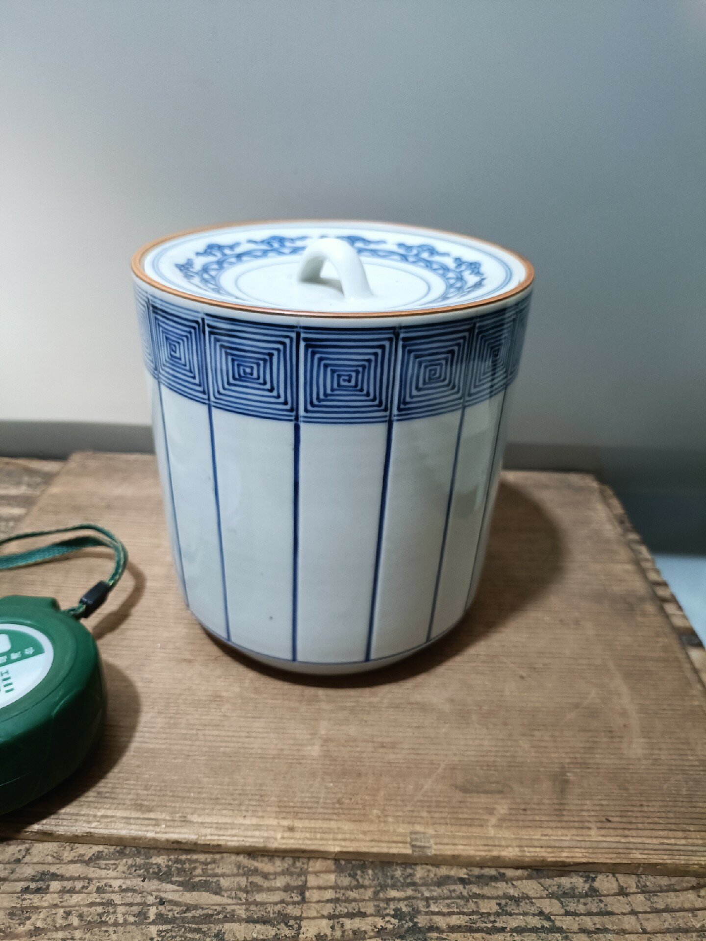 日本迴流瓷器昭和時期京燒日本名家平安寶泉作青花水指茶道具青花