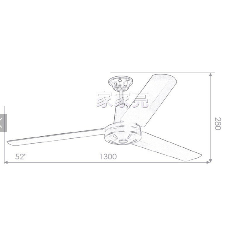 楓光吊扇 52吋 三葉工業鐵吊扇 紅古銅 內附五段四速壁切開關 110V 台灣製造 (A Light) 2