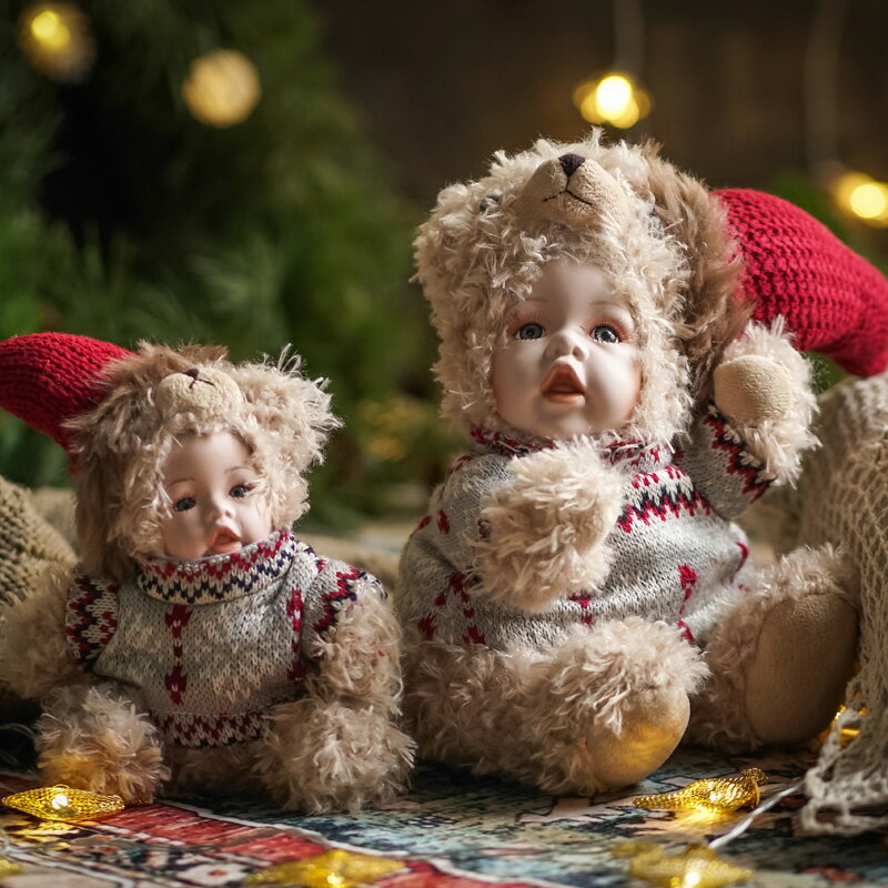 左岸麥田派西萌娃創意可愛裝飾客廳毛絨娃娃嬰兒擺件圣誕生日禮物