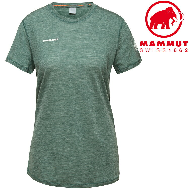 Mammut 長毛象 Tree Wool FL 女款 羊毛混紡快乾抗臭短袖T恤/圓領排汗衣 1017-06670 40237 深玉石綠