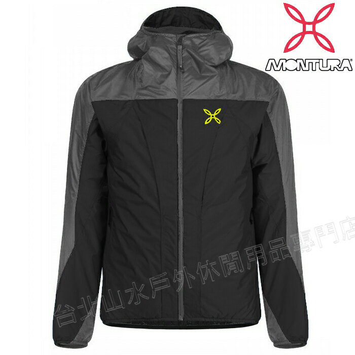 【零碼特價】MONTURA 潑水抗風連帽外套/防水化纖/滑雪外套/雪衣 TRIDENT 2 Primaloft 男款 MTJAK95X 黑/頁岩灰 9093