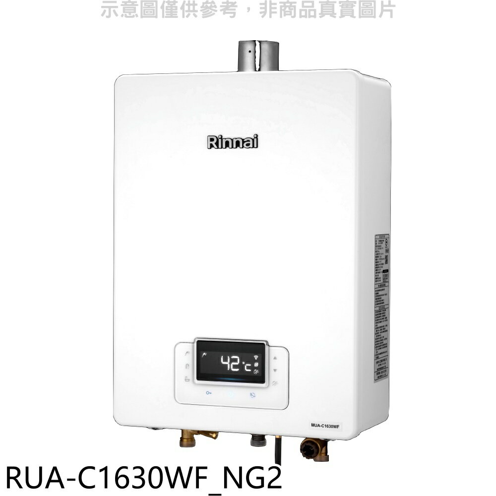 APP下單4%點數★林內【RUA-C1630WF NG2】16公升數恆溫強排FE式熱水器天然氣(7-11商品卡1900元)