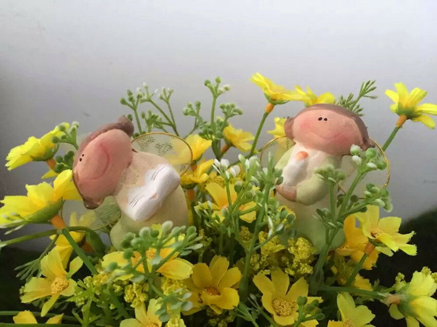 樹脂人物工藝品 蜜蜂女孩 花盤插花裝飾品 攝影道具