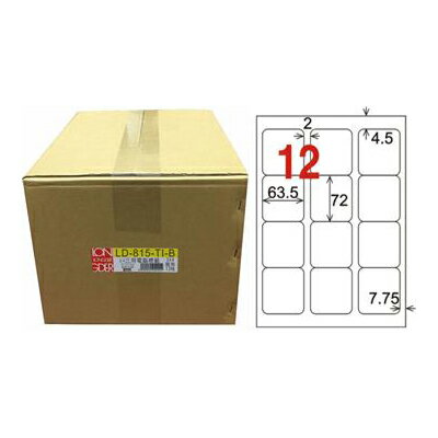 龍德 A4透明噴墨標籤(可列印) 12格 72x63.5mm 750大張 /箱 LD-815-TI-B