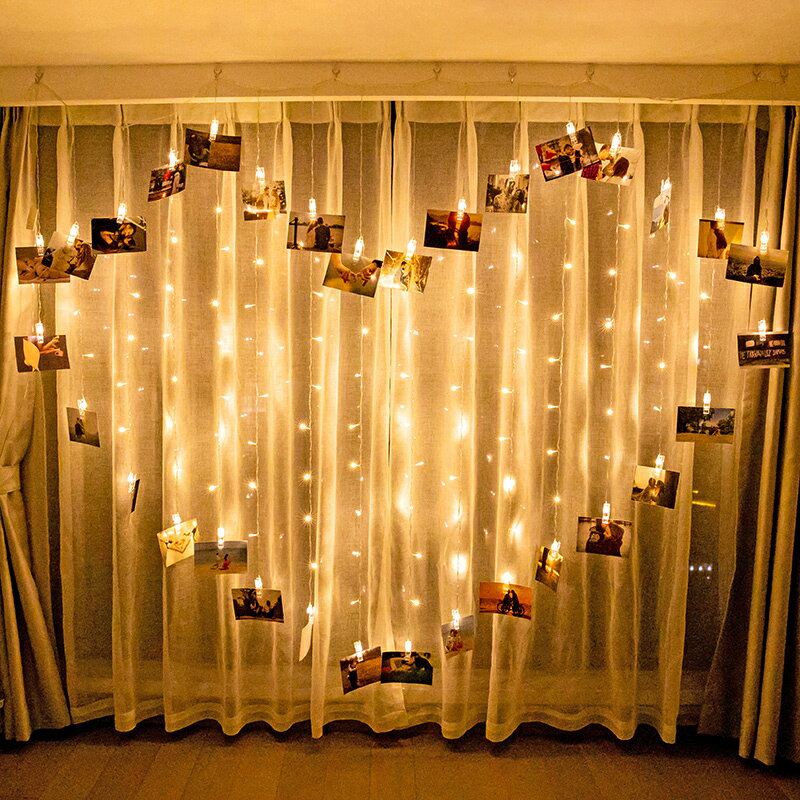 LED愛心窗簾燈求婚布置創意用品驚喜浪漫道具裝飾房間場景布置