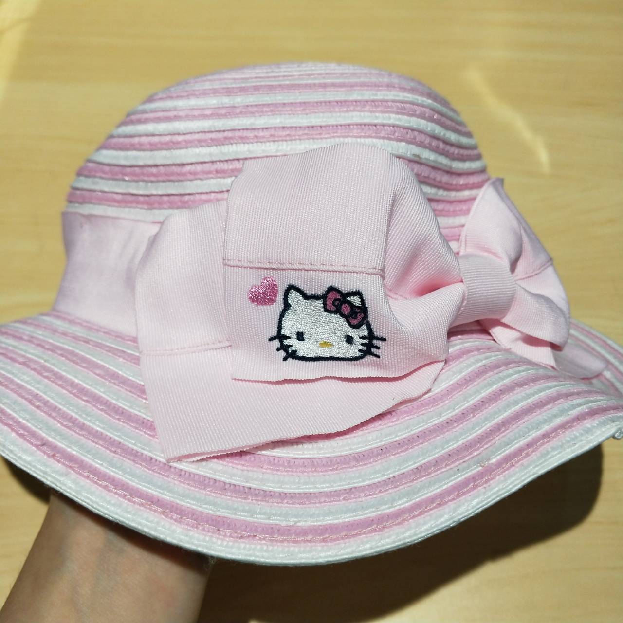 大賀屋 日貨 HELLO KITTY 帽子 遮陽帽 兒童帽子 兒童帽 太陽帽 小孩帽 三麗鷗 KT J00016480