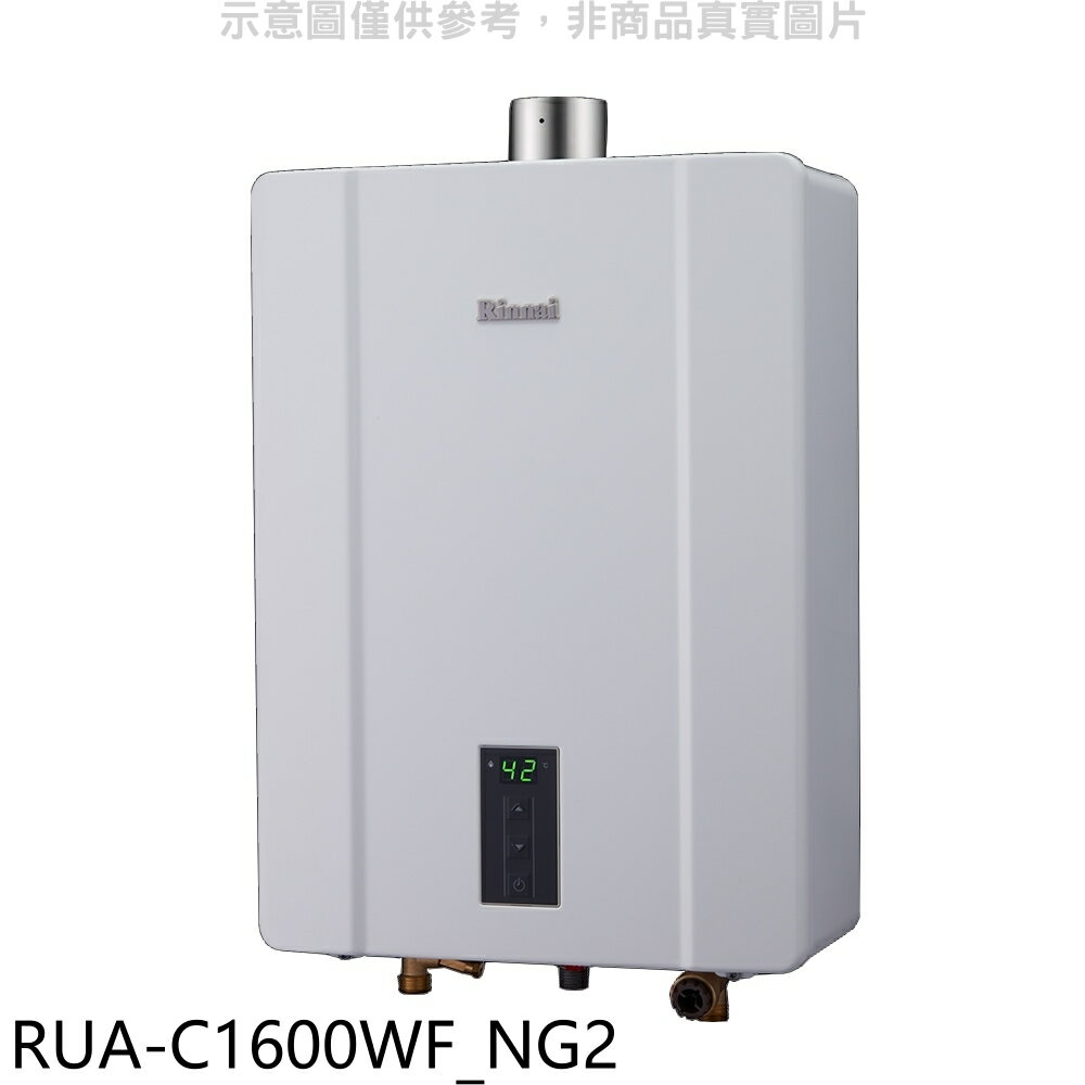 APP下單4%點數★林內【RUA-C1600WF NG2】16公升數位強制排氣FE式熱水器天然氣(全省安裝)(商品卡1200元)