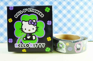 【震撼精品百貨】Hello Kitty 凱蒂貓 KITTY貼紙-盒裝貼紙-黑幸運草 震撼日式精品百貨