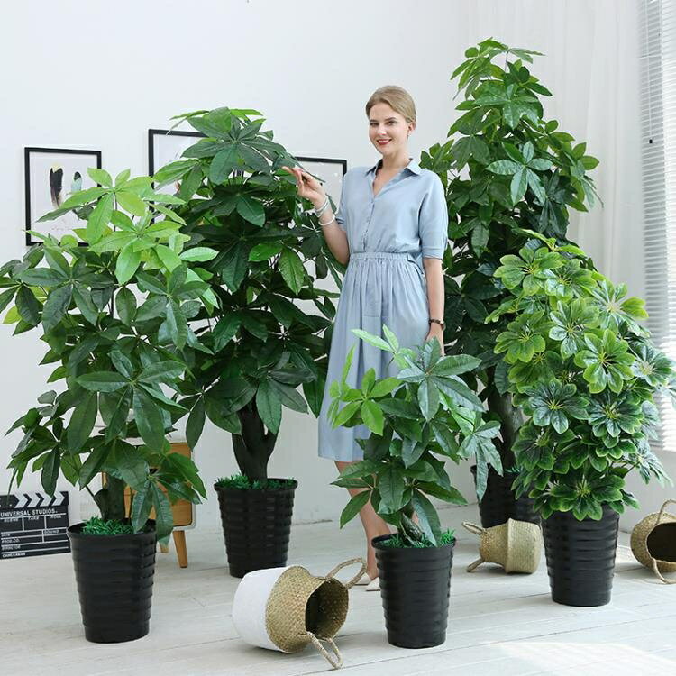 假花仿真發財樹裝飾植物室內假盆栽客廳花大型落地樹綠植塑料盆景