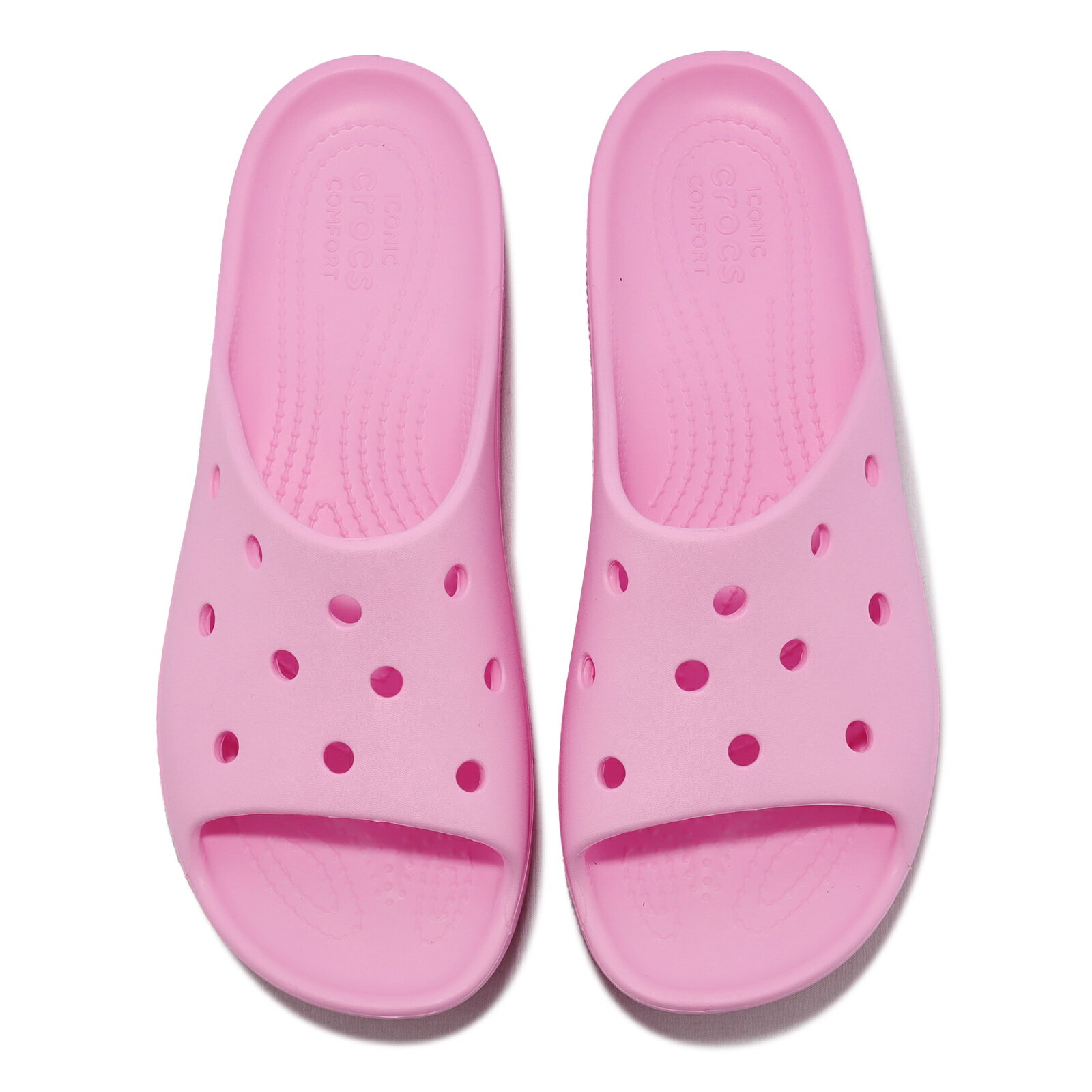 Crocs 洞洞鞋 拖鞋 Classic Platform Slide 女鞋 粉 紅鶴色 雲朵涼拖 厚底 卡駱馳 2081806S0