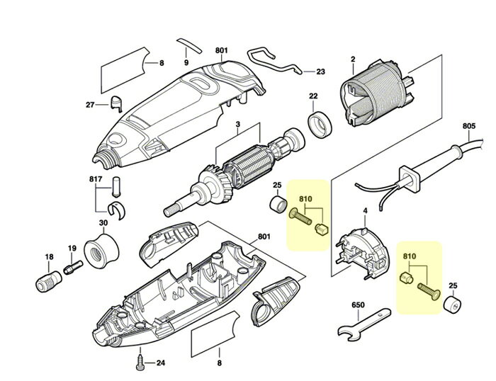 BOSCH博世DREMEL 3000 電動 刻模機 雕刻筆 電刻筆 刻磨機 原廠配件 電刷彈簧組/碳刷 2