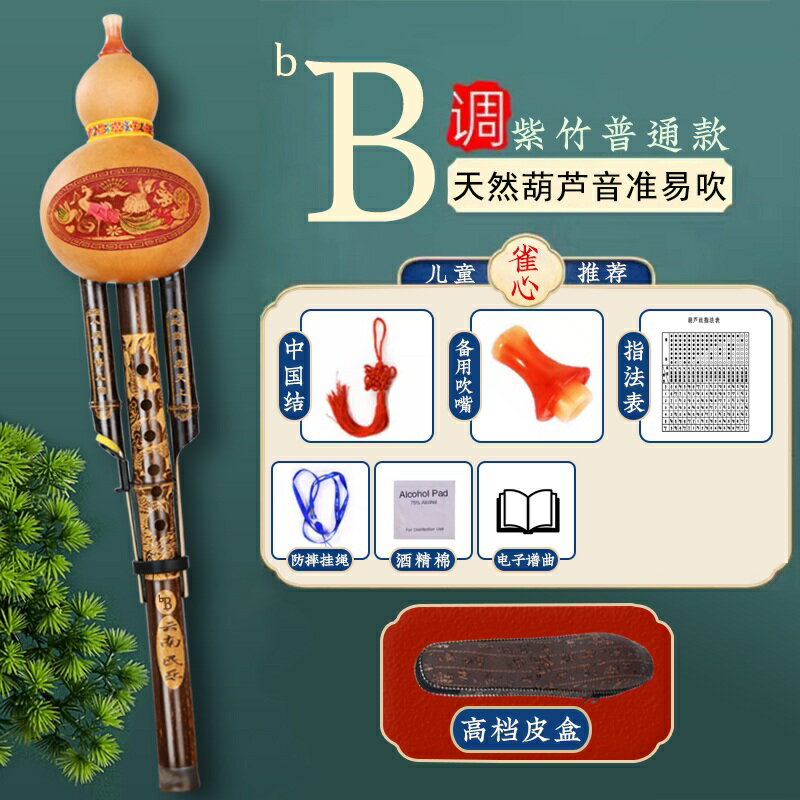 葫蘆絲 樂器 葫蘆絲樂器 葫蘆絲樂器初學者c調降b調防摔兒童小學生專用七孔入門紫竹『ZW9954』