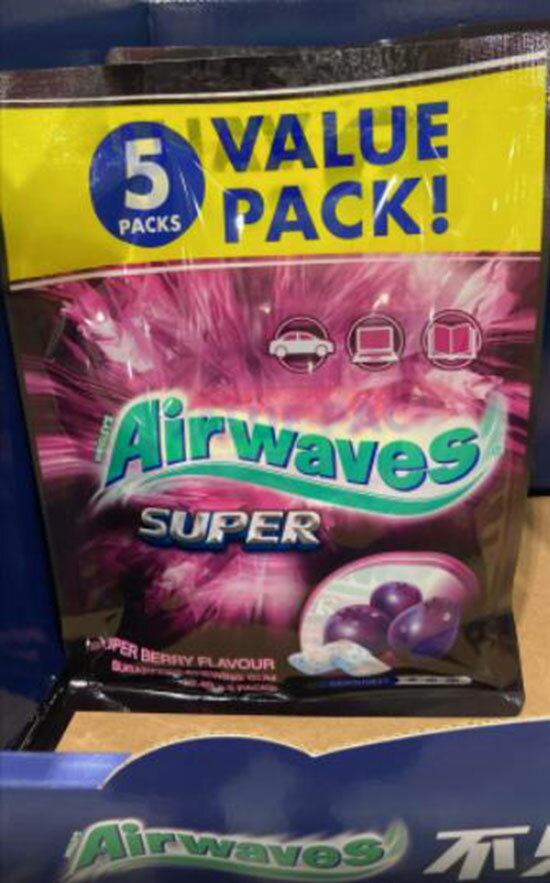 [COSCO代購4] C195826 AIRWAVES 紫冰野莓無糖口香糖 462公克
