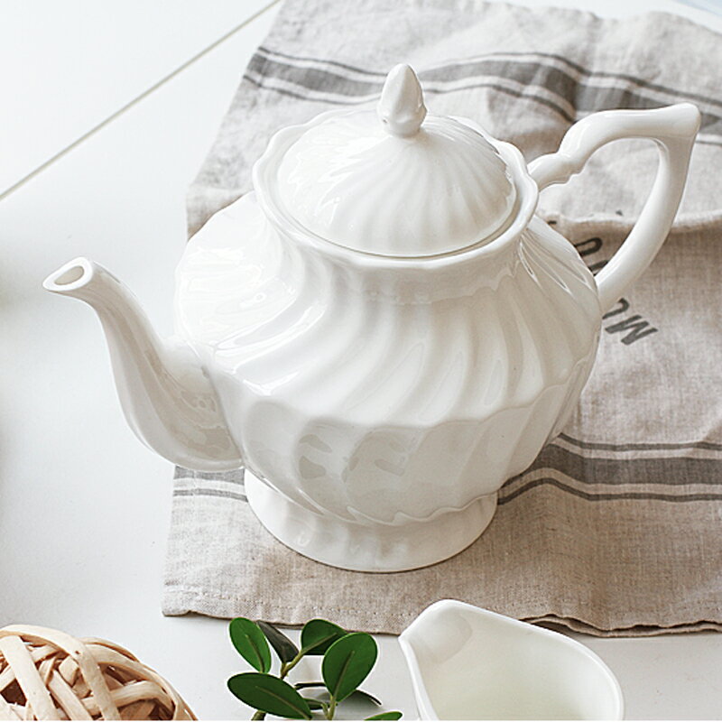 唐山骨瓷英式咖啡壺簡約下午茶壺手沖壺陶瓷家用速溶咖啡沖泡壺