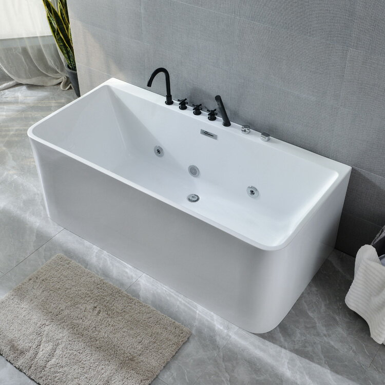 浴缸無縫一體小戶型按摩獨立式亞克力浴缸成人衛生間家用沖浪浴缸