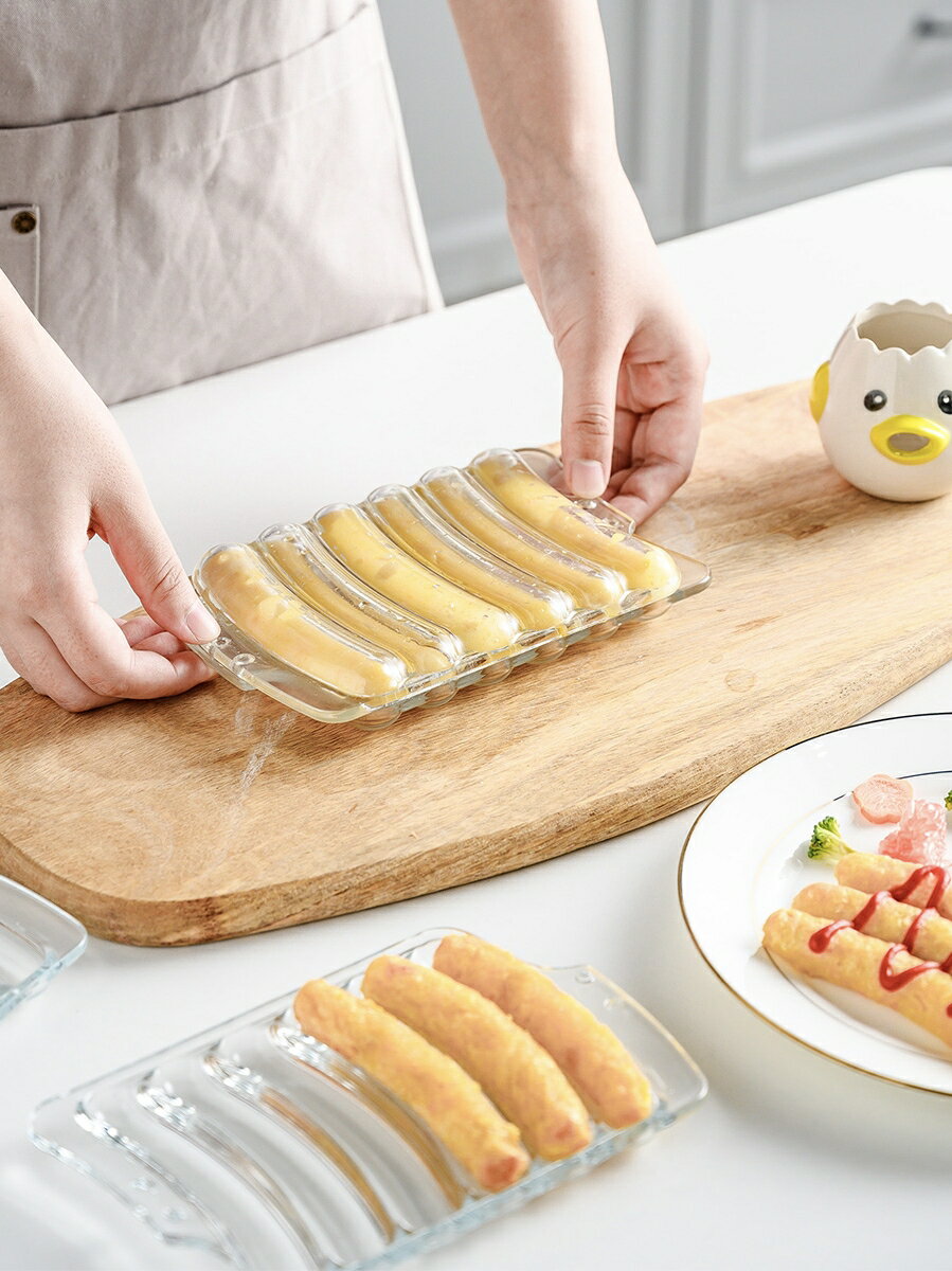 寶寶香腸模具兒童肉腸耐熱玻璃烘焙模具嬰兒輔食工具可蒸煮磨具