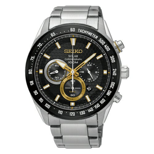 送禮首選★SEIKO 精工Criteria 太陽能三眼計時運動錶-黑/SSC581P1(V175-0EE0K) SK005 附提袋【全館滿額折價★APP下單點數4倍送】線上購買享 實體門市同步服務