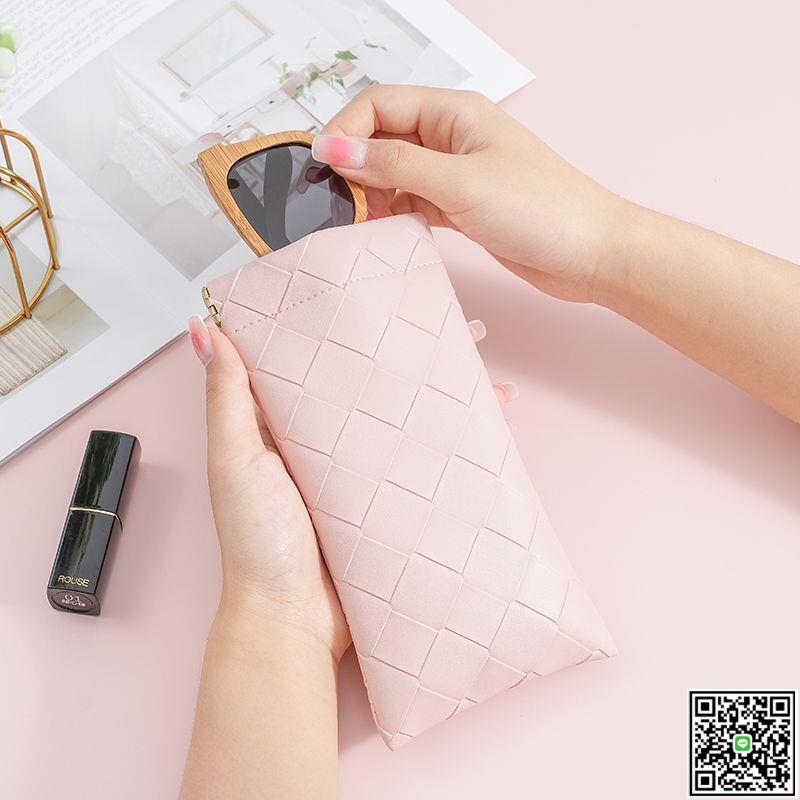 新款ins簡約眼鏡袋女磁扣墨鏡抗壓便攜便攜收納袋自動閉閤眼鏡包-UM.有米家居