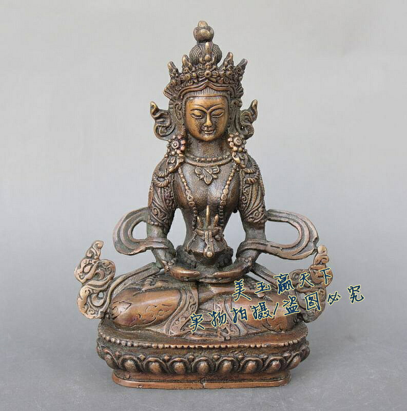 尼泊爾銅佛像 銅鎏金佛唐卡密宗銅佛像 長壽佛佛像擺件 精工打造