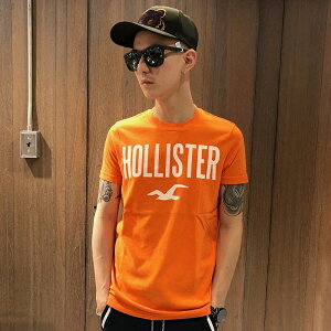 美國百分百【全新真品】Hollister Co. T恤 HCO 短袖 T-shirt 海鷗 logo 橘色 S號 I475