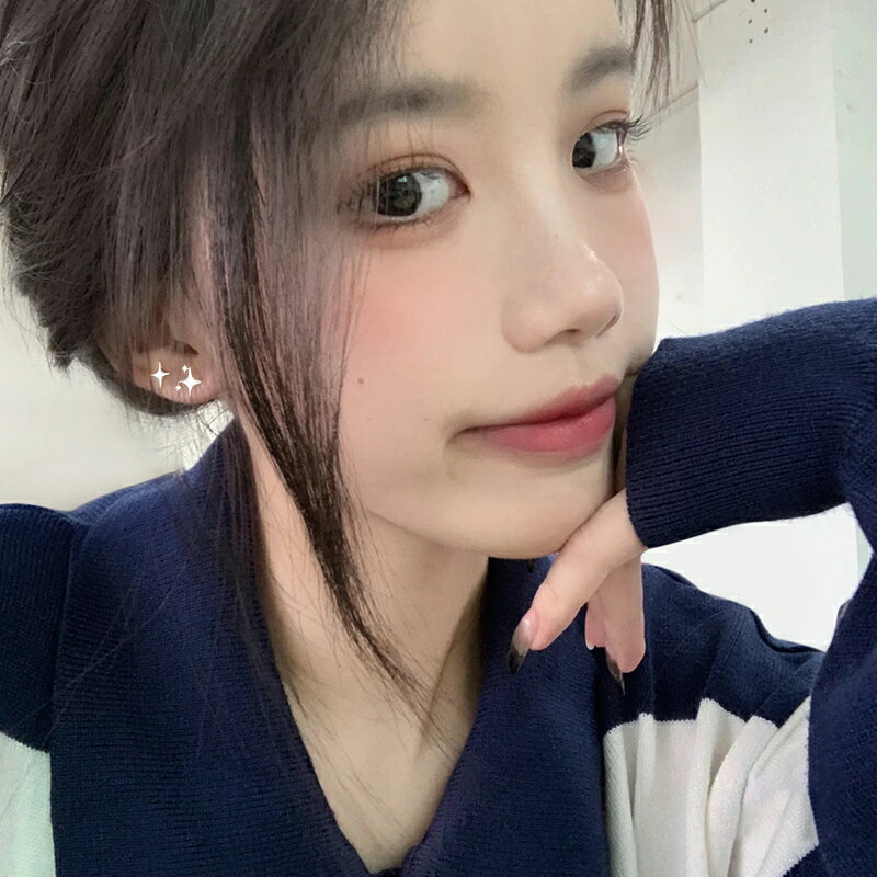 簡約風睡覺免摘耳釘女 小眾設計感高級耳飾 洋氣耳環時尚耳飾s925純銀