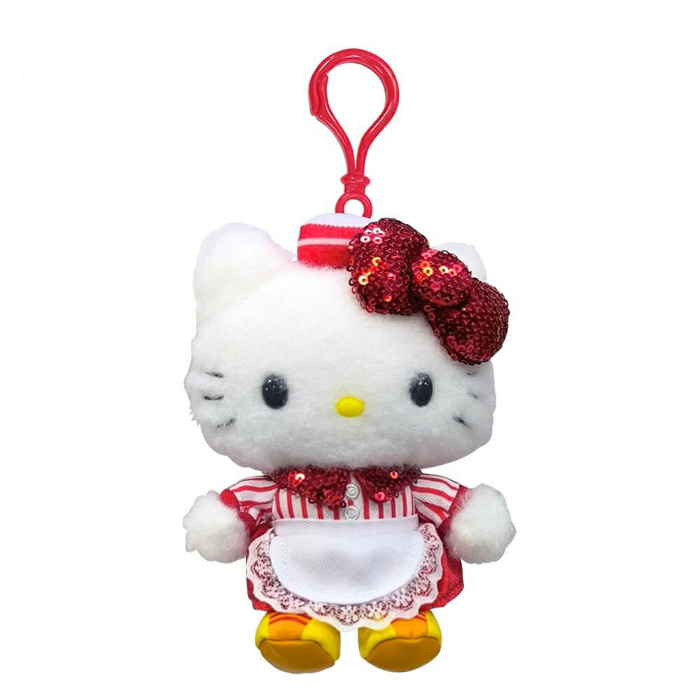 【震撼精品百貨】Hello Kitty 凱蒂貓~日本SANRIO三麗鷗 KITTY絨毛玩偶吊飾-服務生*16626