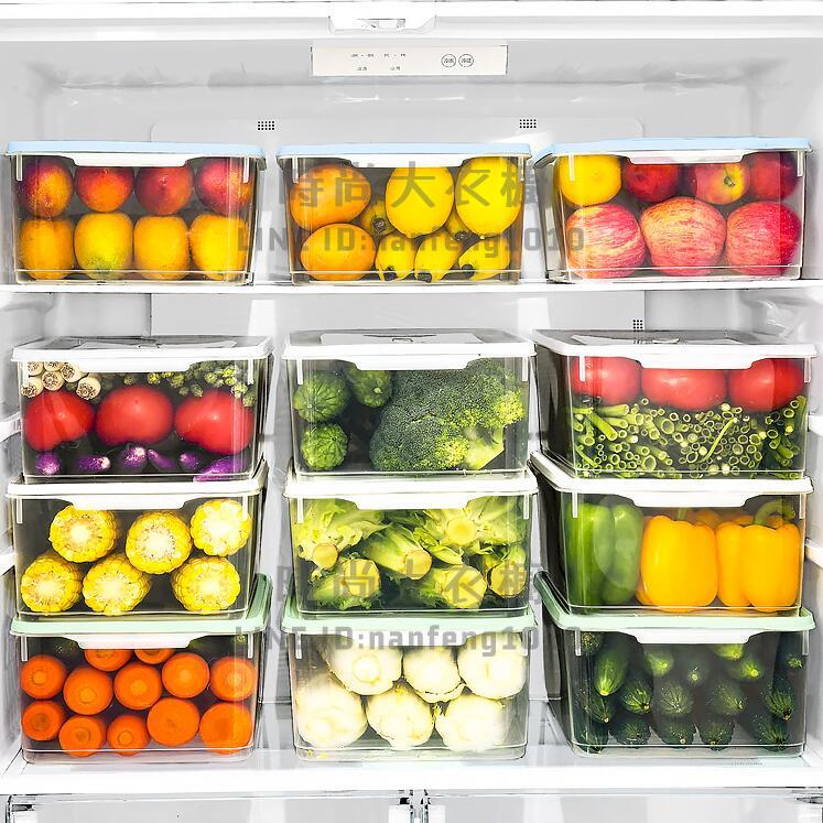 2個裝起 大容量冰箱收納盒食品級專用保鮮盒冷凍蔬菜雞蛋廚房整理密封神器【時尚大衣櫥】
