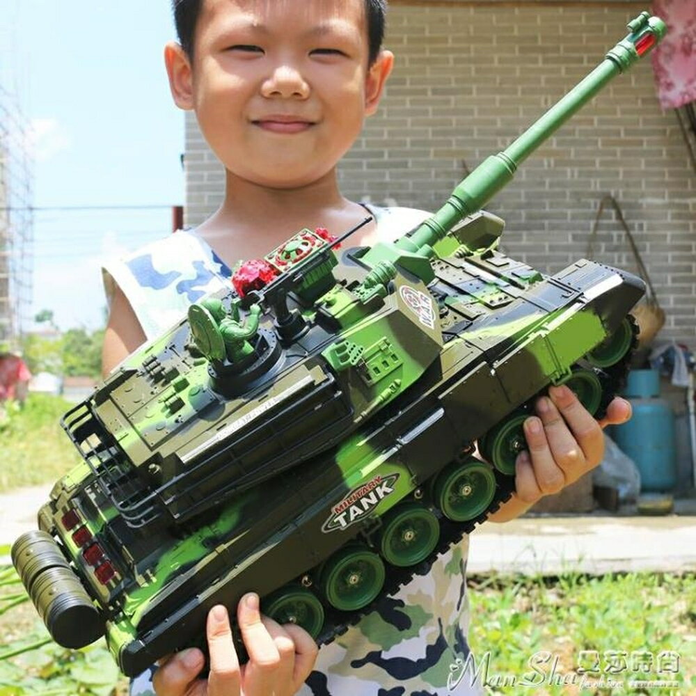 遙控坦克車超大遙控坦克車玩具親子對戰可發射充電動越野履帶式兒童男孩LX 可開發票 交換禮物全館免運