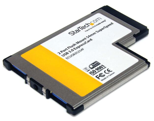[3美國直購] StarTech ECUSB3S254F 擴充卡 擴展卡 2 Port Flush Mount ExpressCard 54mm SuperSpeed 轉 USB 3.0 Card Adapter with UASP