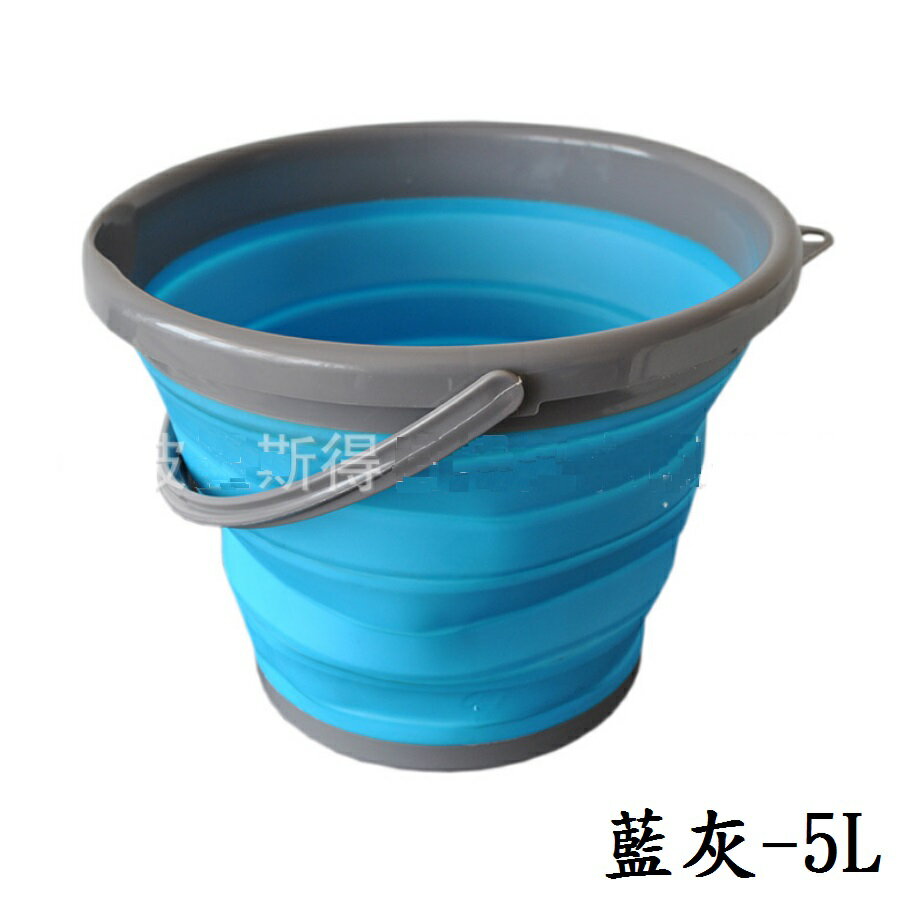 【折疊水桶-圓形】5L/10L 高品質 加厚版 水桶 多功能手提式折叠水桶 收納方便 洗車 露營 郊遊 釣魚 3