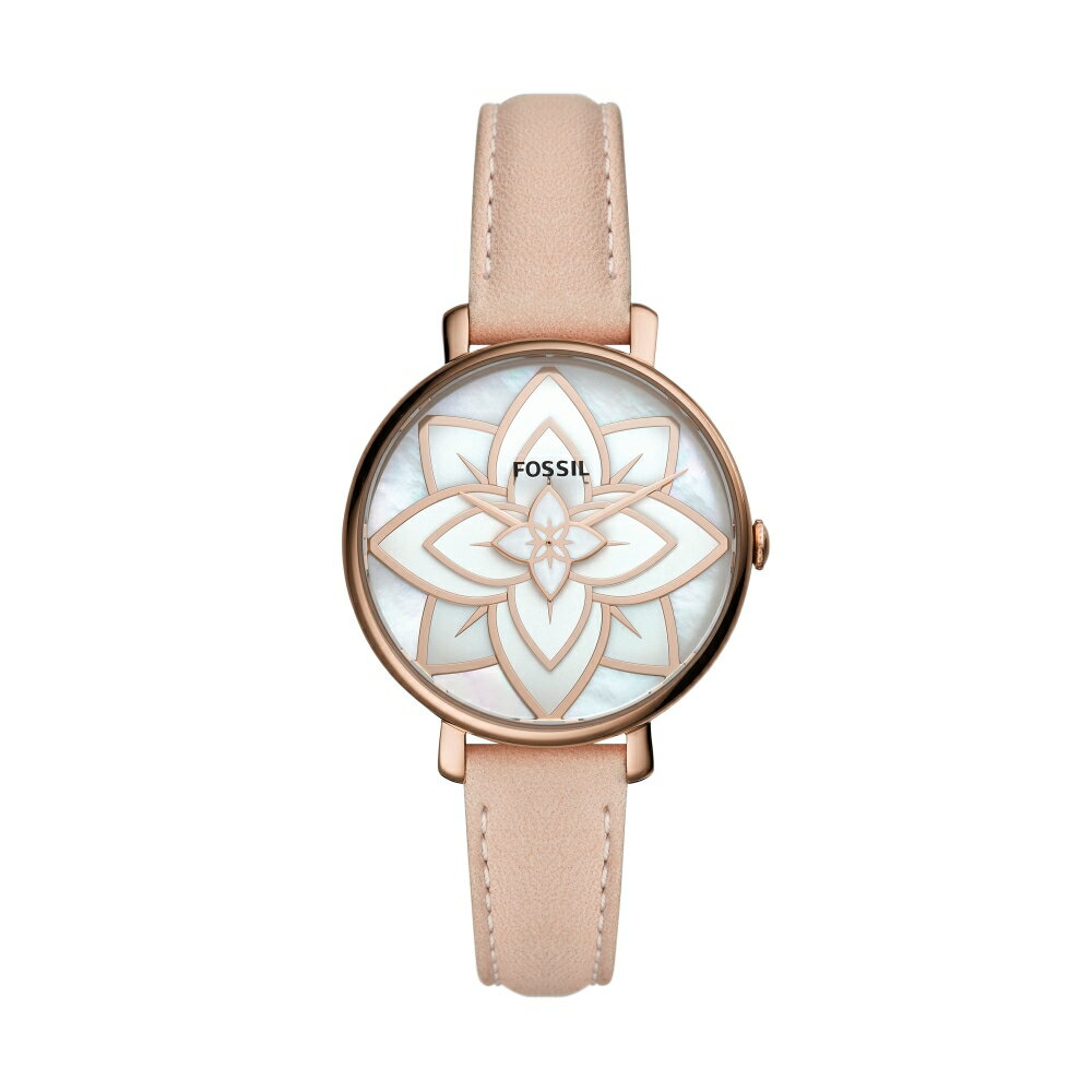 送禮首選★FOSSIL Jacqueline 珍珠母貝粉色皮帶手錶-36mm ES4932【美國時尚品牌】  附提袋【全館滿額折價★FOSSIL全系列包夾送美妝蛋】