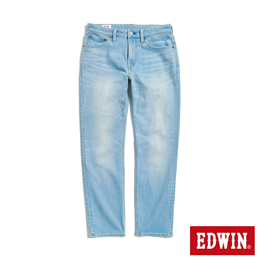 EDWIN 加大碼 RED LABEL 365 丹寧中直筒牛仔褲-男款 重漂藍
