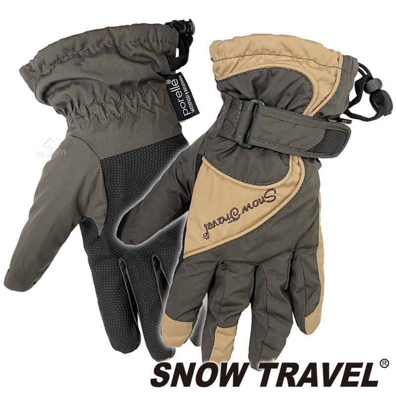 【SNOW TRAVEL 雪之旅】英國PORELLE防水全透氣薄手套 『咖』AR-51