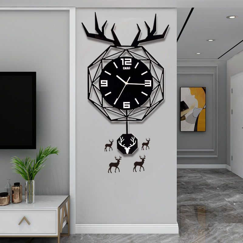 北歐鐘錶掛鐘客廳裝飾創意用石英時鐘掛墻免打孔