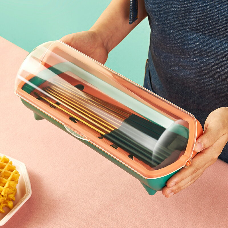 筷子收納盒家用瀝水餐具籠筷子盒帶蓋防塵廚房筷子筒筷子簍