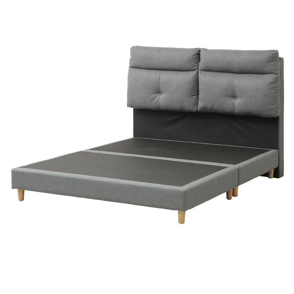 Aiden艾登亞麻布高背透氣床組(床頭片+床底)-5尺【myhome8居家無限】★APP下單享點數4% 2