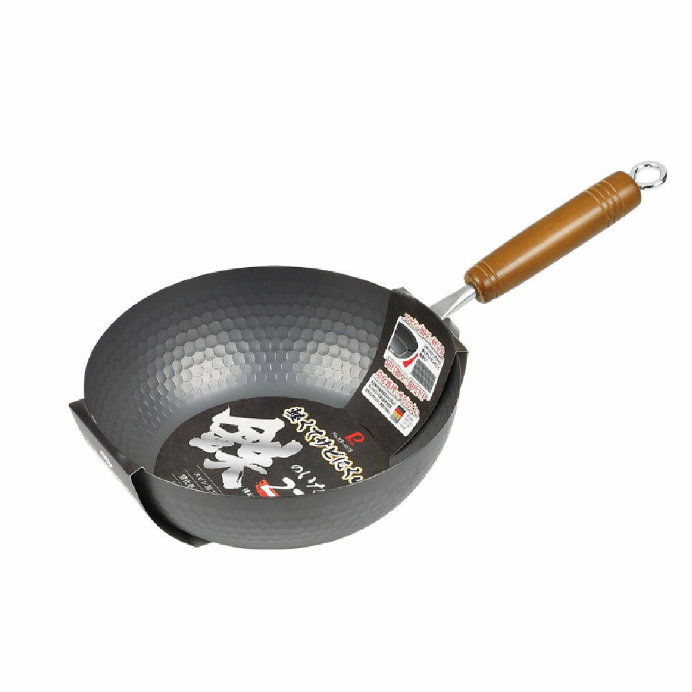 Pearl Life 日本窒化 鐵IH槌目 小炒鍋 輕量型 22cm /個 HB-4678