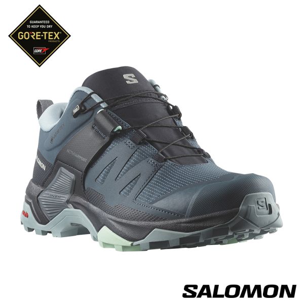 【速捷戶外】法國 Salomon 女 X ULTRA 4 Goretex 低筒登山鞋 觀星藍/碳黑/石頭藍, 防水登山鞋,健行鞋 , 適合登山、健行、旅遊