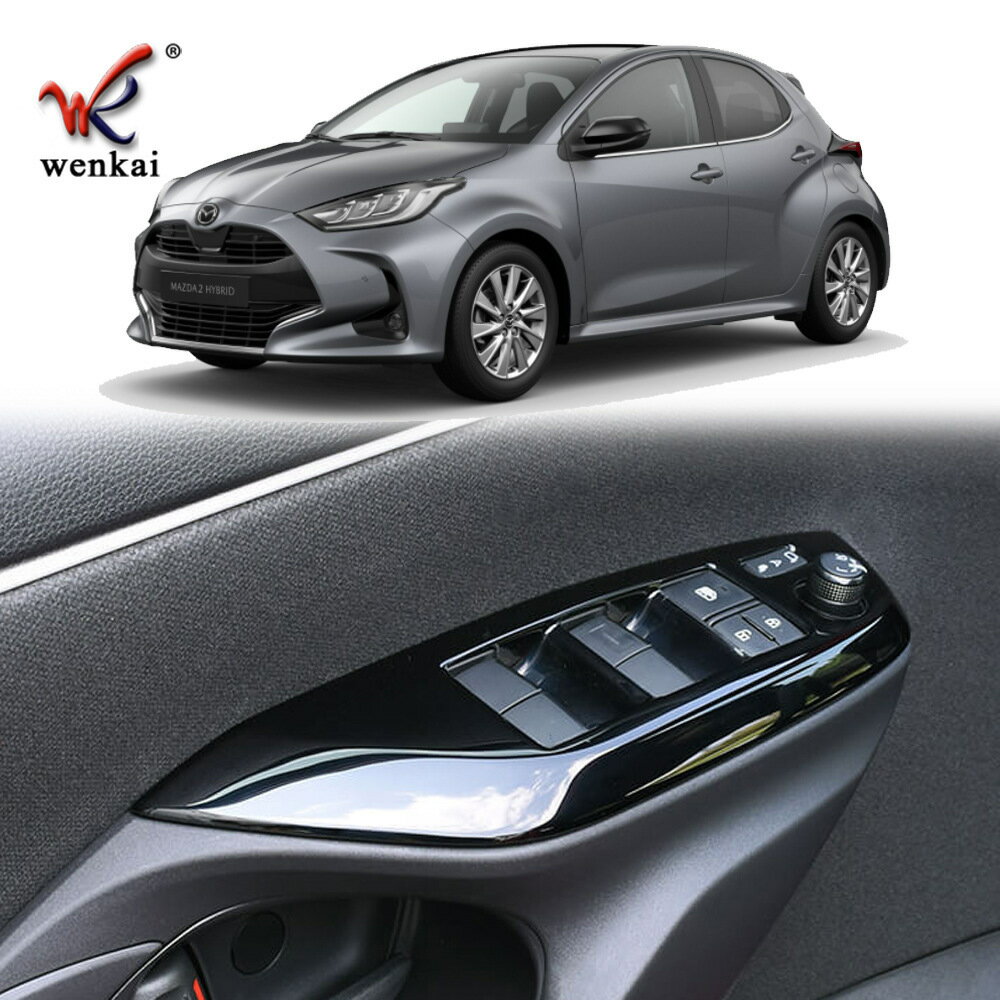 適用於馬自達23款Mazda 2改裝玻璃開關升降裝飾面板 車窗按鍵專用