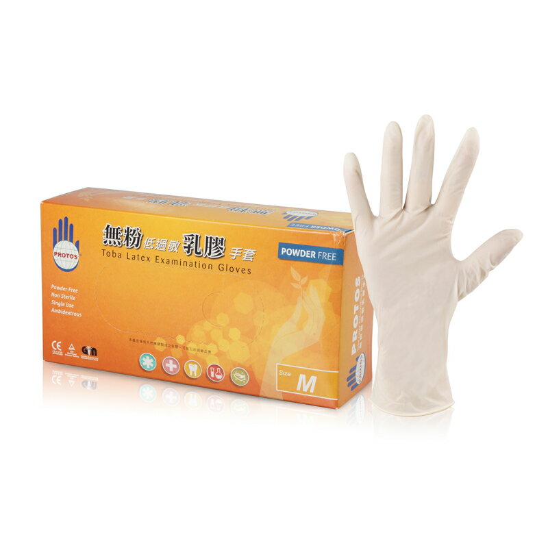 《PROTOS》乳膠手套 標準型 Latex Glove, Powder-Free